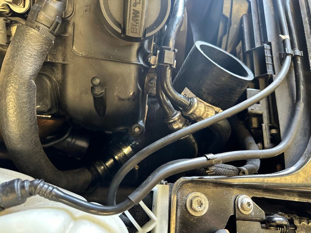 CTS Turbo inlet pipe installed closeup