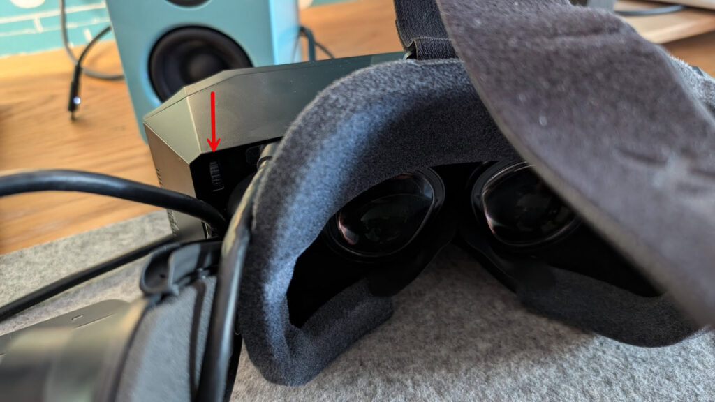 IPD manual adjust location on a Pimax Crystal Light - highlighted